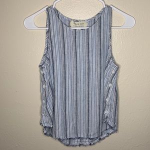 Blue and White Stripe Tank Top